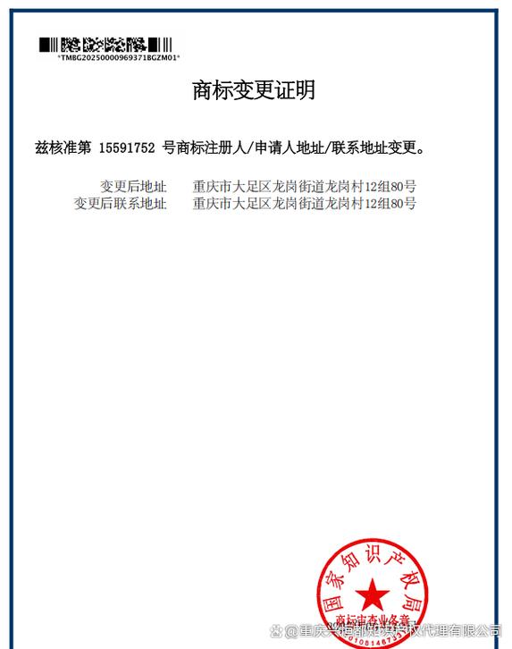 中国商标变更申请